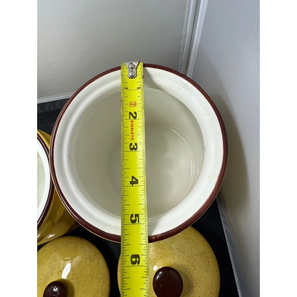 Vintage Italian Style Yellow Cookie Jars‎ Kitchen Storage Canisters Set of 3